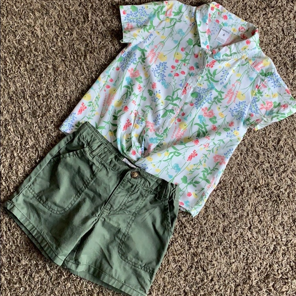 Carter’s Green Garden Outfit Size 6